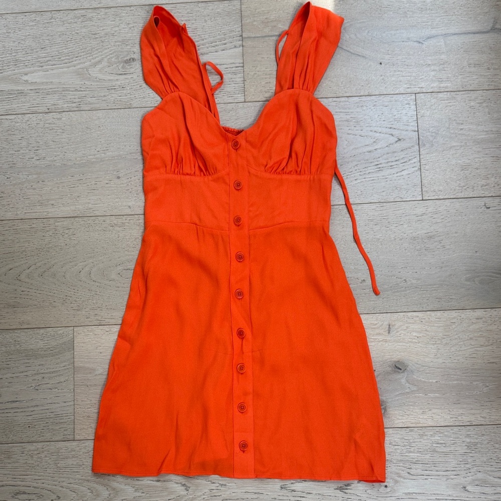 Reformation Bright Orange Mini Dress